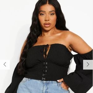 Black off should crop top